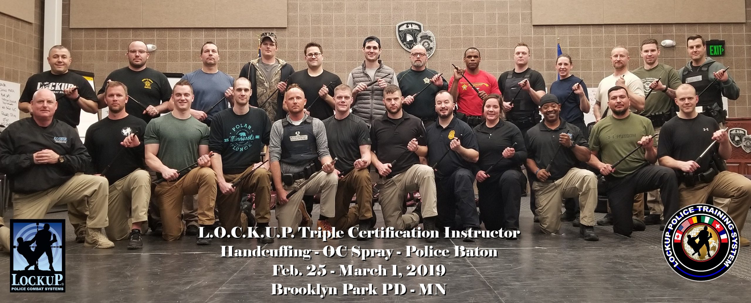 Brooklyn Park MN – Triple Instructor Certification Training – Handcuffing / OC Spray / Police Baton